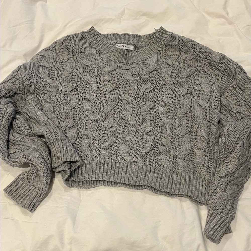 Cable Knit Gray Sweater